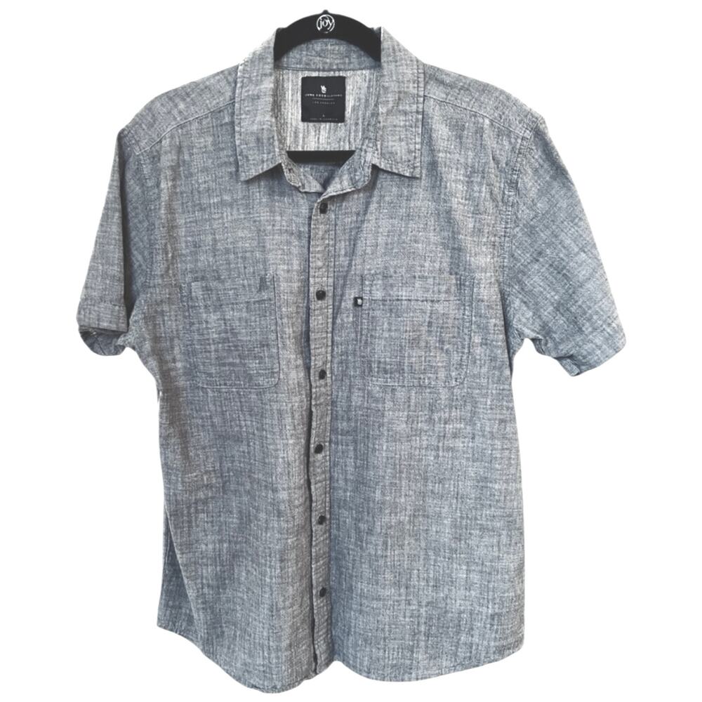 Junk Food Clothing Gray Chambray Button Down Shirt Men’s Large